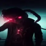 A home router transformed into a zombie, with glowing red eyes and cables twisted like tentacles, in a dark room, with screens displaying illegal betting interfaces in the shadows.